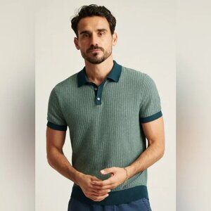 Bonobos Hudson Sweater Polo Moss Two Tone XL NWOT